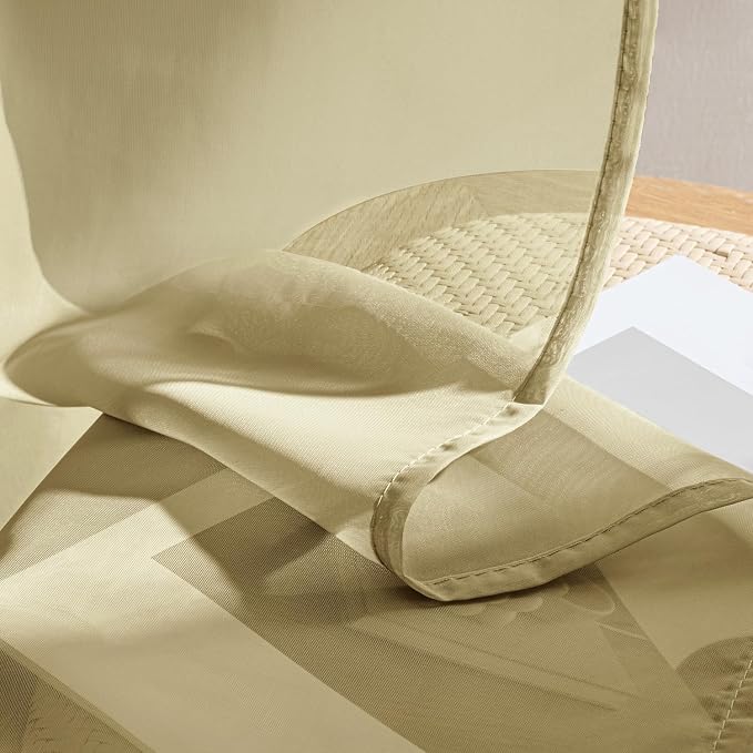 MIULEE Gold Sheer Curtains 84 Inches Long 4 Panels 42 x 84 Inches | Light - Image 7