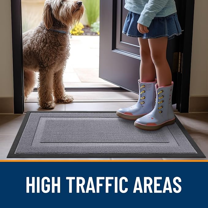 OLANLY Front Door Mat Outside 59x23, All-Season Heavy-Duty Rubber Doormat | - Image 6