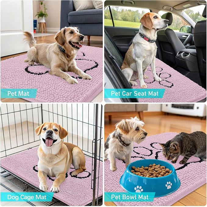 OLANLY Dog Door Mat for Muddy Paws 48x30, Paw Print Design, Absorbs Moisture - Image 7