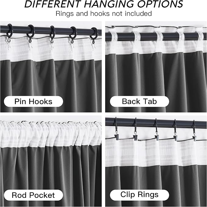 RYB HOME Grey Velvet Curtains 84 inches - Image 3