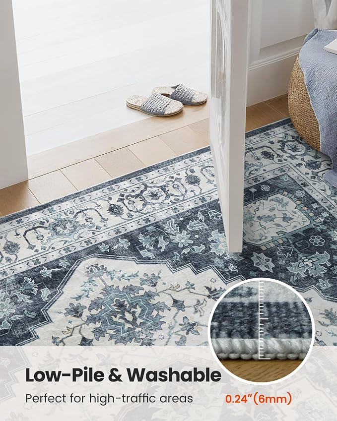 AMADA HOMEFURNISHING 9x12 Area Rug, Washable Low-Profile Large Area Rug - Image 6