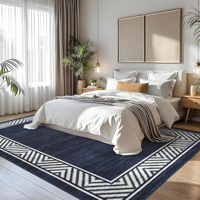 GarveeHome Bordered Bedroom Rugs 5x7 Ultra-Soft Indoor Carpet, Non-Slip Modern - Image 2