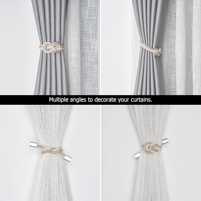 NICEEC 4 Pack Mini Magnetic Curtain Tiebacks Nordic Simple Style Drape Tie - Image 6