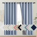 NICETOWN Stone Blue Vintage Linen 100% Blackout Curtains by NICETOWN