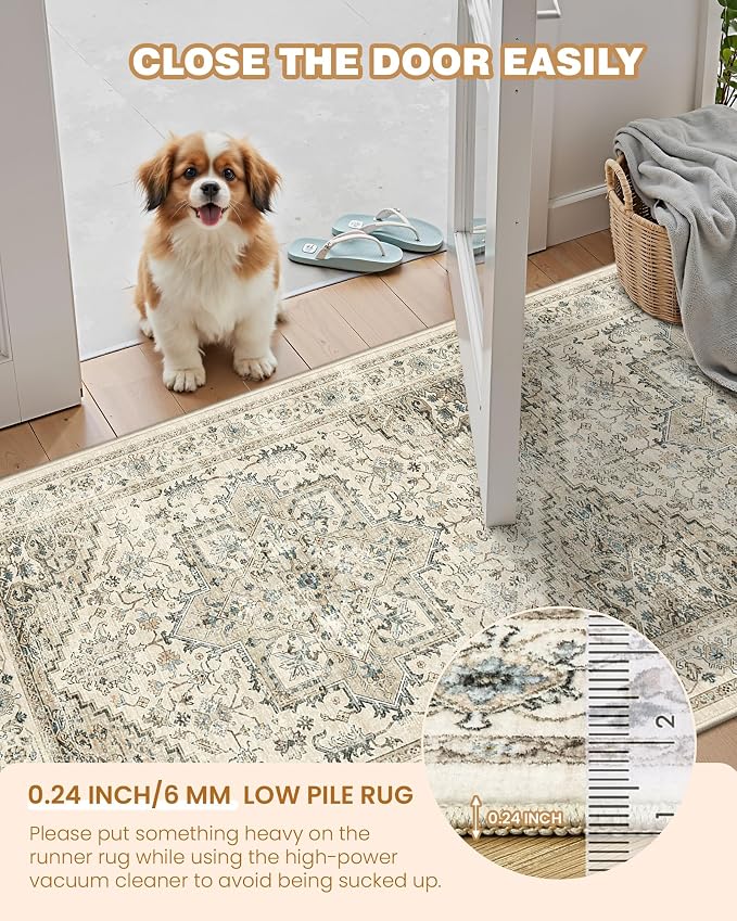 Runner Rug 2x10, Ultra-Thin Kitchen Rugs Non Slip Washable Rugs - Image 6