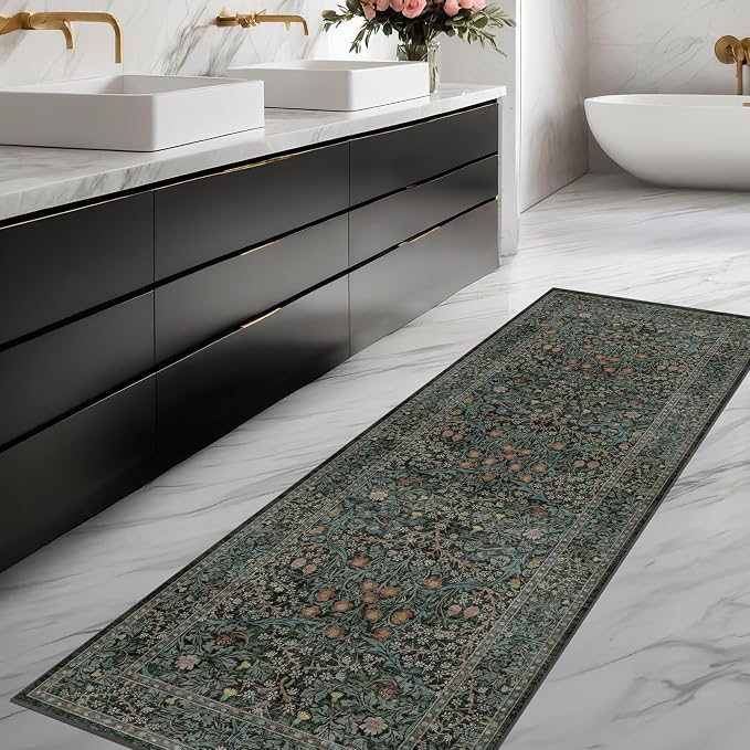 Non Slip 2x6 Kitchen Runner Rug Washable, Rubber Backed Bathroom Runner - Image 3
