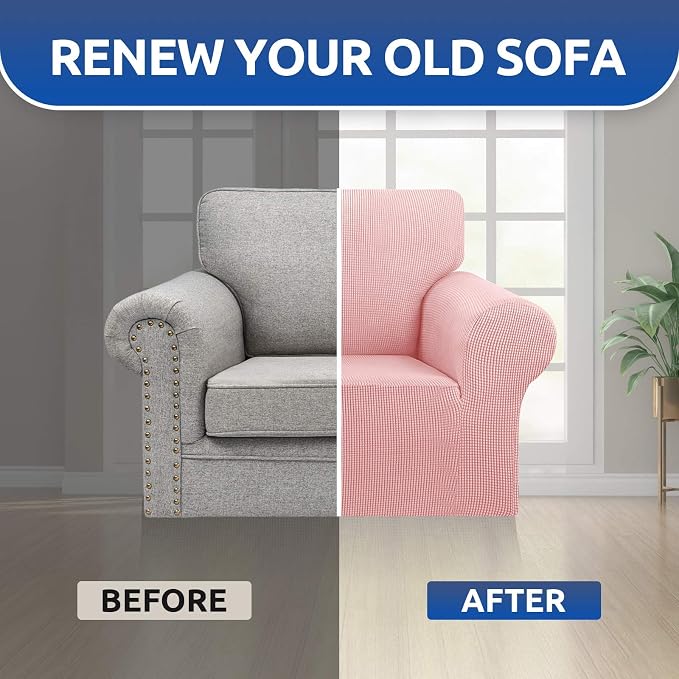 KEKUOU Stretch Single Sofa Slipcover 1 Piece Couch Sofa Cover Furniture - Image 7