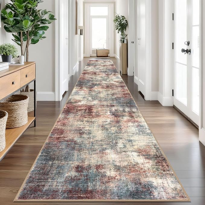 IOHOUZE Abstract Runner Rug 3x18 Ft Washable Runners by iOhouze