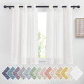 NICETOWN Linen Sheer Short Curtains 48 inch Length 2 Panels by NICETOWN