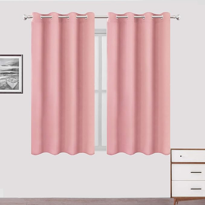 LEMOMO Pink Thermal Blackout Curtains/52 x 72 Inch/Set of 2 Panels Room - Image 2