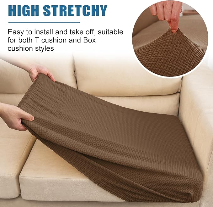 Water Resistant Couch Cushion Cover Stretch Sofa Seat Slipcover - Image 5