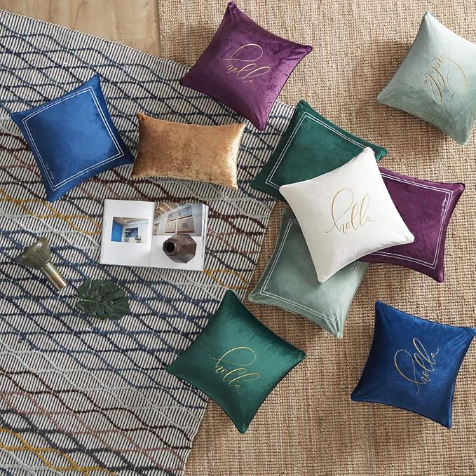 GIGIZAZA Gold Velvet Decorative Throw Pillow Covers - Image 8