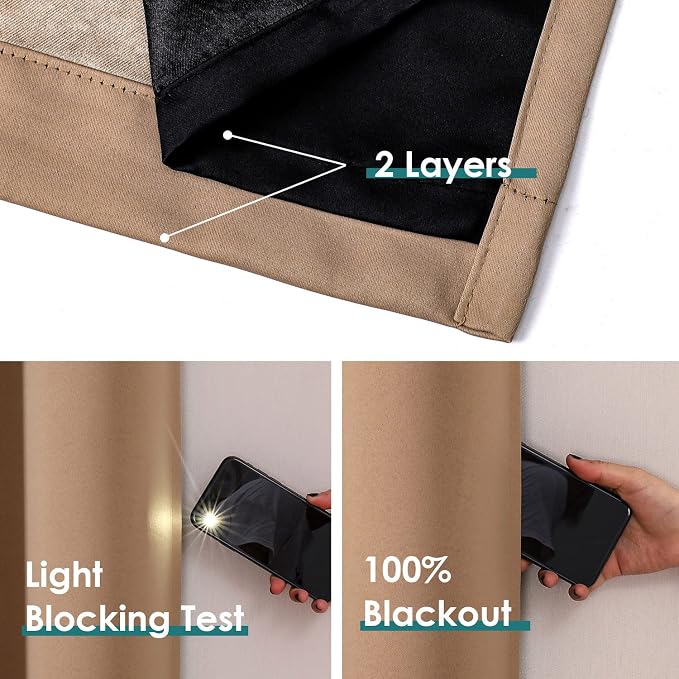 ChrisDowa 100% Blackout Curtains 78 inch Long - Image 4