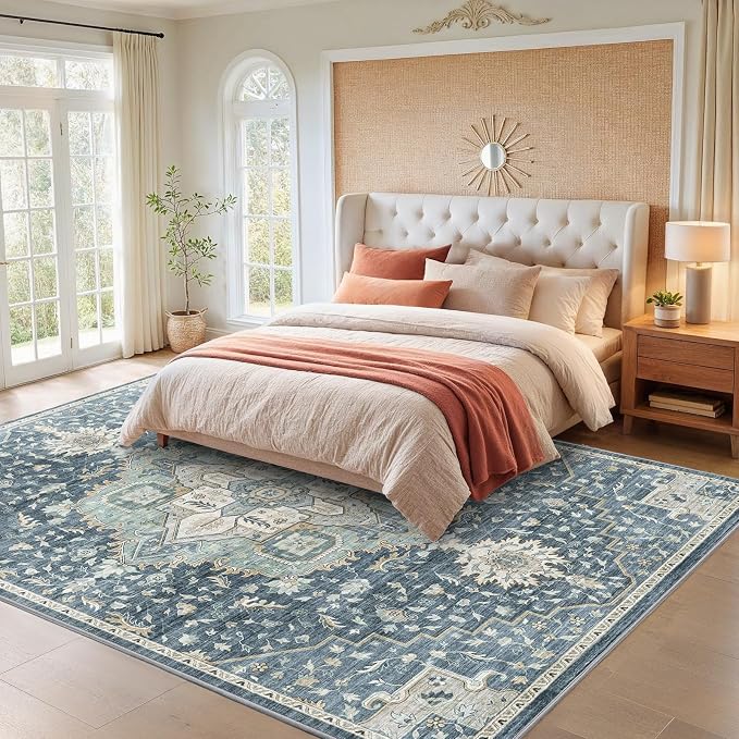 AMADA HOMEFURNISHING 8x10 Washable Area Rug, Low-Profile Large Area Rug - Image 8