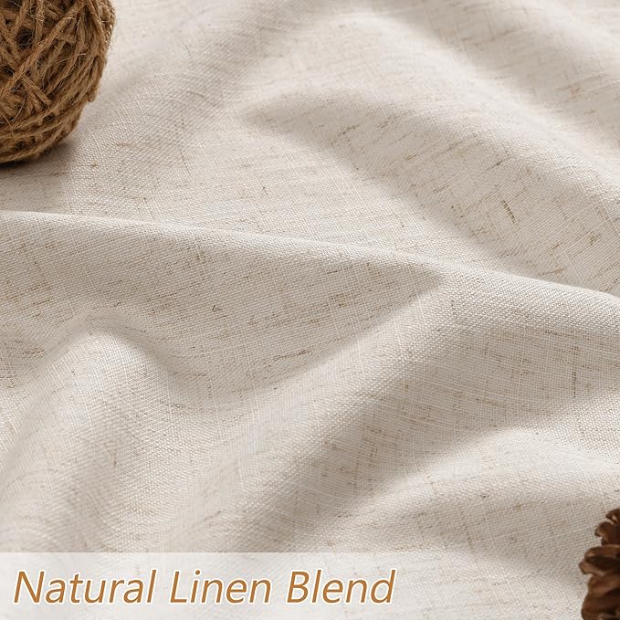 Guken 100% Blackout Linen Curtains 78 Inch Length 2 Panels Set - Image 4
