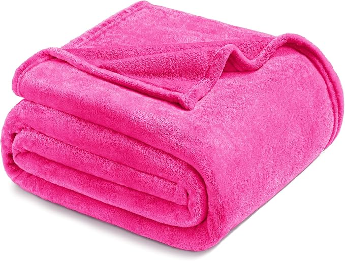 Exclusivo Mezcla Fleece Hot Pink Throw Blanket - Image 8