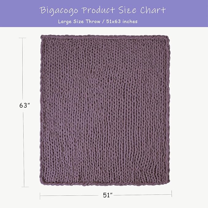 Bigacogo Chunky Knit Throw Blanket - Image 2