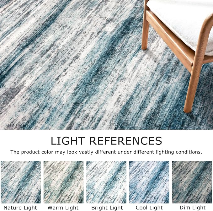 KOZYFLY Modern Abstract 3x5 Entryway Rug Non-Slip Washable Area Rug, Soft - Image 4