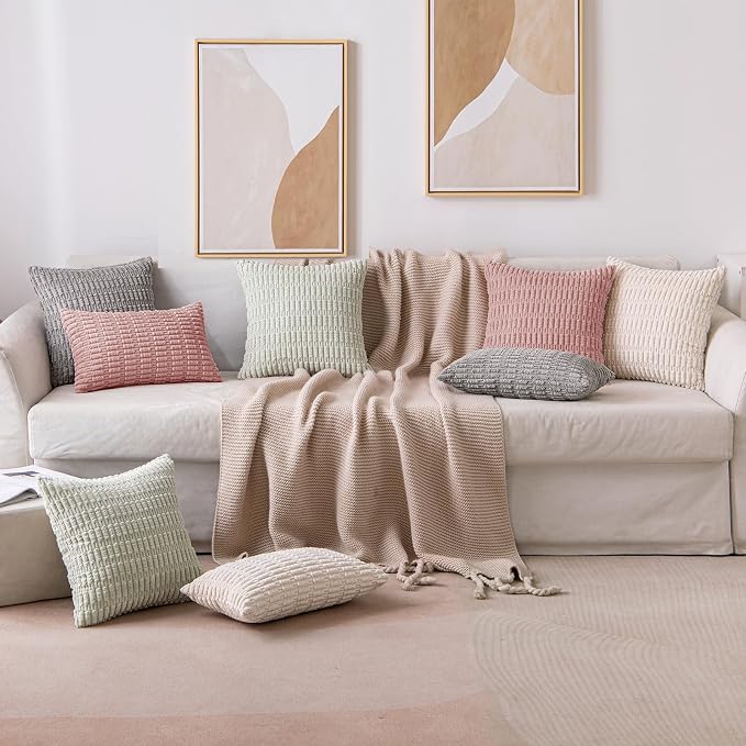MIULEE Pack of 2 Corduroy Decorative Throw Pillow Covers 18x18 Inch Soft Boho - Image 4