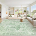 Area Rug 10x14 Washable Rug, Vintage Boho Medallion Rugs Non-Slip Soft Low Pile by VECARF