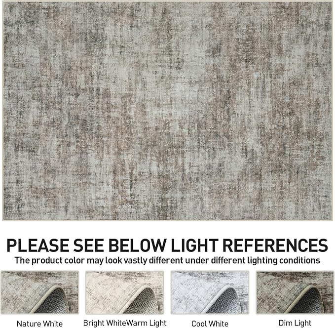 4x6 Area Rugs Washable Rug: Modern Abstract Living Room Rug Soft Anti-Skid Thin - Image 6
