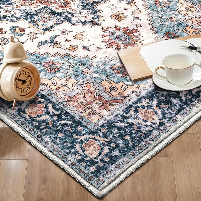 SERISSA Area Rug 3x5 Boho Rugs for Bedroom, Washable Kitchen Rugs Non-Slip - Image 7