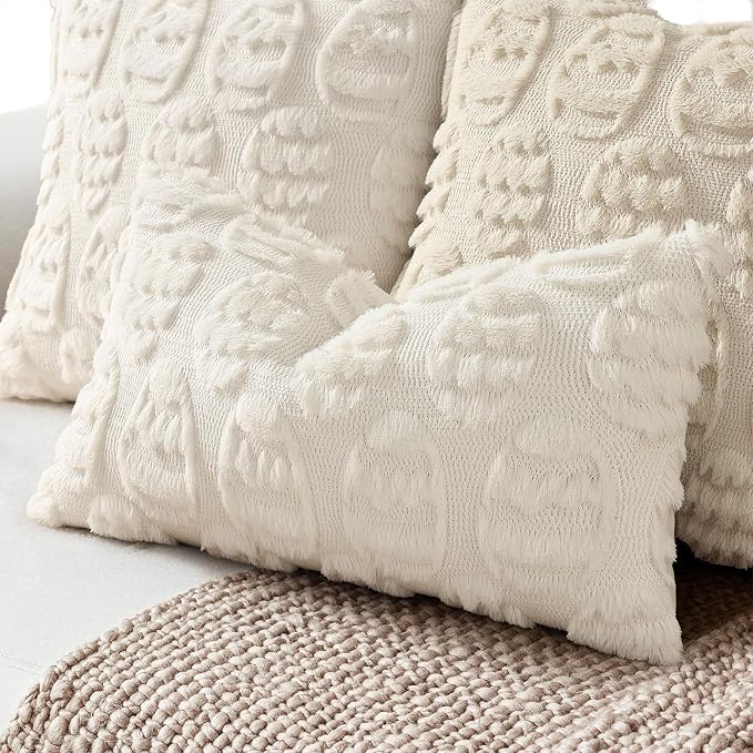 decorUhome Easter Cream White Egg Pillow Covers 12x20 Inch Set of 2, Soft Plush - Image 7