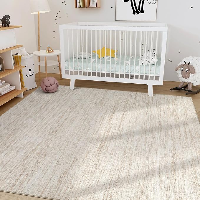 Nakagishi 5X7 Area Rugs Living Room: Washable Large Vintage Rug Neutral - Image 8