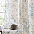 jinchan Linen Blend Curtain Floral Curtains by JINCHAN