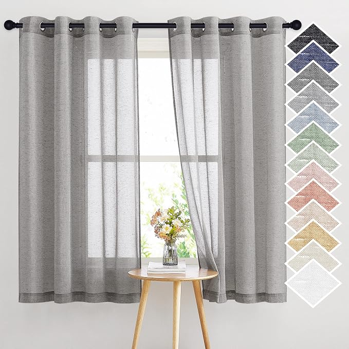 NICETOWN Sheer Curtains Open Linen Blend by NICETOWN