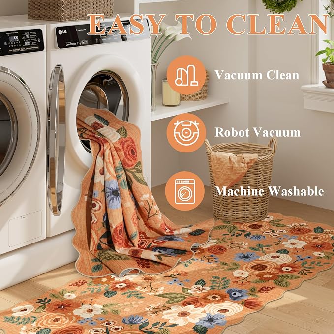 DUKINO 2x10 Runner Rug for Hallway, Washable Kitchen Rug Non Slip, Low Pile - Image 6