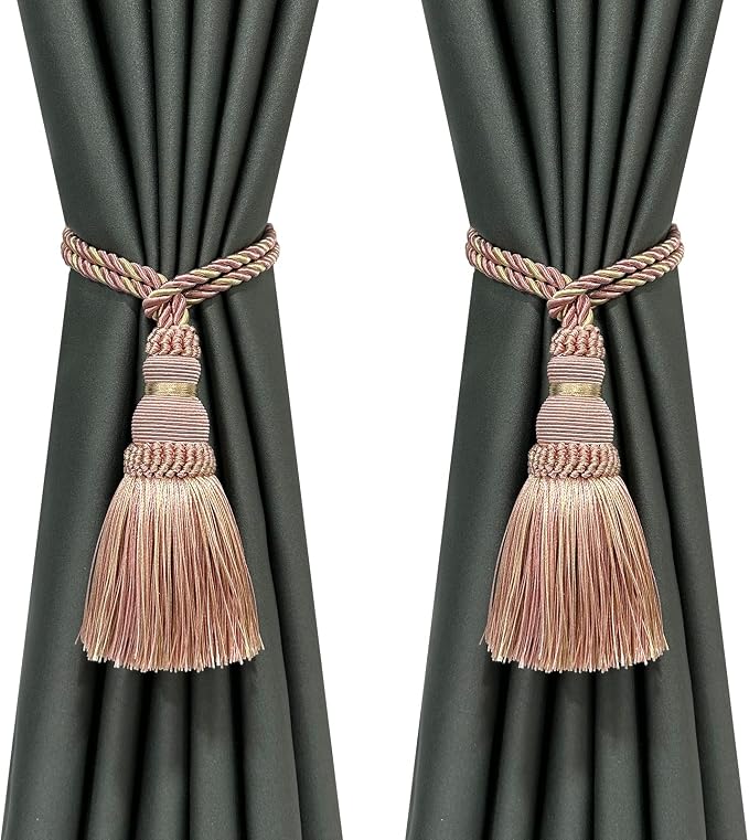 Fenghuangwu 2 Pack Curtain Tie Backs Rope Tassels by fenghuangwu