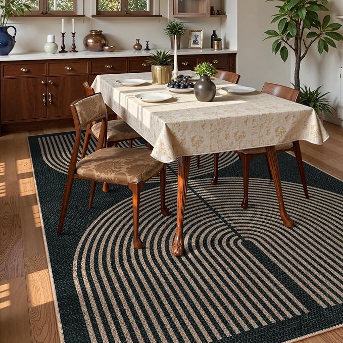 Lahome Modern Rainbow Easy Jute Carpet, Washable 5x7 Area Rugs - Image 6