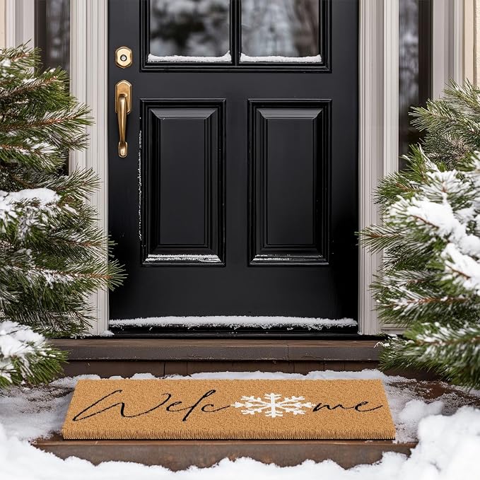 Barnyard Designs Natural Coco Coir Christmas Doormat - Image 4