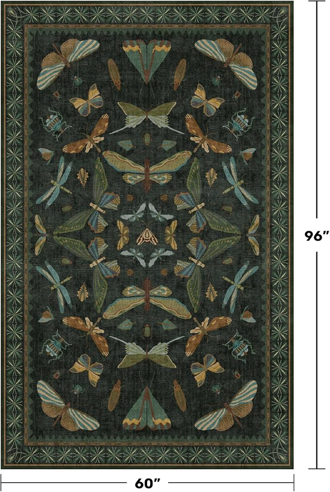 Hazo Haus Black and Green Rug 5x8 - Image 2