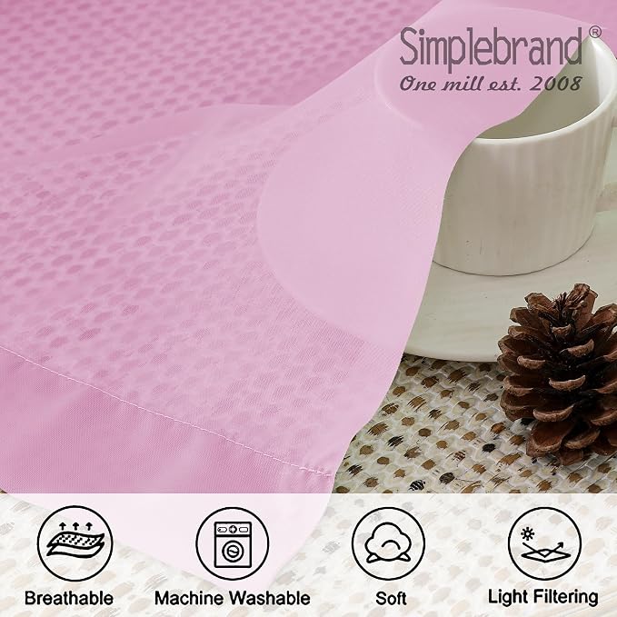 Simplebrand Pink Sheer Curtains 84 Inches Long, Light Filtering Rod Pocket - Image 7