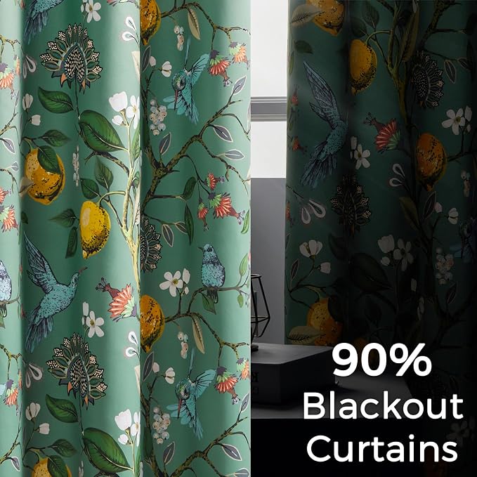 Topfinel Living Room Curtains 72 Inches Long Floral Spring Curtains, Vintage - Image 4