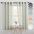 NICETOWN Linen Sheer Curtains Flax Textured, Grommet Top Casual Thick by NICETOWN