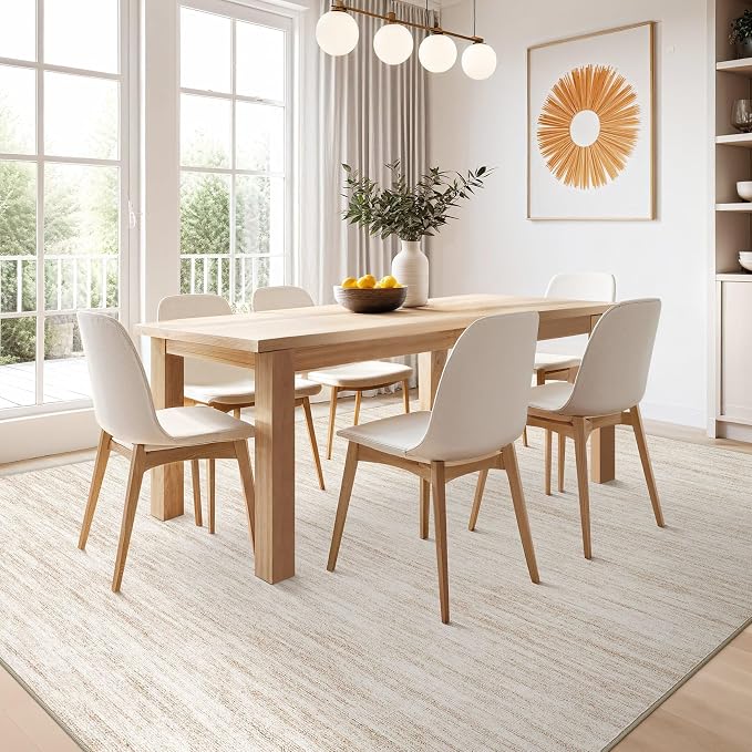 Nakagishi 5X7 Area Rugs Living Room: Washable Large Vintage Rug Neutral - Image 6