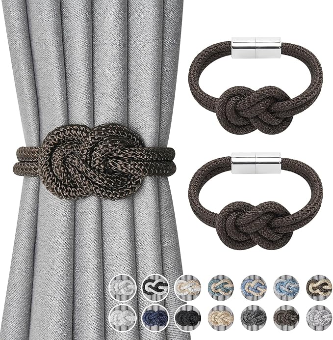 NICEEC 2 Pack Mini Magnetic Curtain Tiebacks Nordic Simple Style Drape Tie by NICEEC
