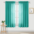 DWCN Teal Sheer Curtains Semi Transparent Voile Rod Pocket Curtains by DWCN