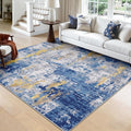 Washable Area Rugs Square 8ft Non-Slip Modern Abstract Soft by RELEANY