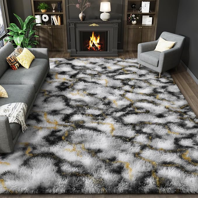 LOCHAS Ultra Soft Indoor Modern Area Rugs Fluffy Living Room Carpets by LOCHAS