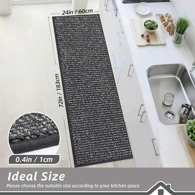 BEQHAUSE Kitchen Runner Rugs 24"x72", Non-Slip Kitchen Mats - Image 2