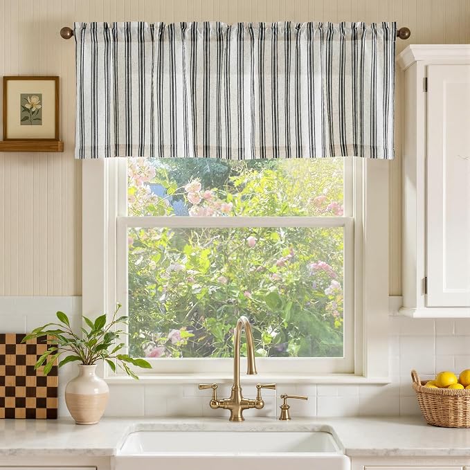 jinchan Linen Striped Valance Window Treatment - Image 2