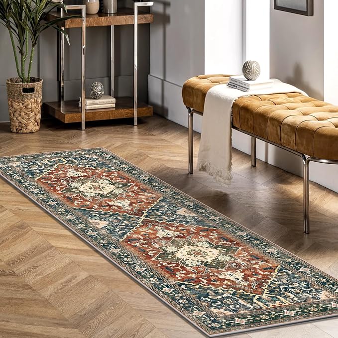 Yamaziot Washable Runner Rug, 2x6 Non-Slip Boho Vintage Hallway Rug Runner - Image 6