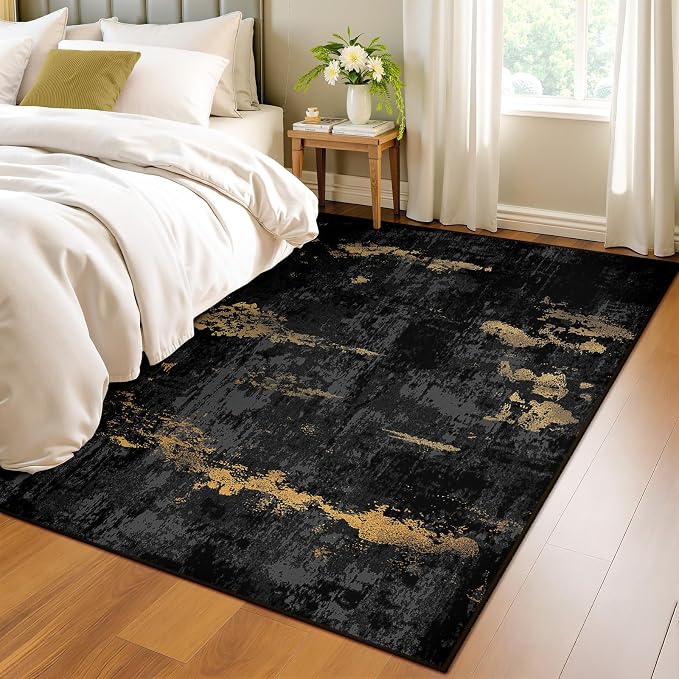 Washable Area Rugs 4x5 Non-Slip Modern Abstract Soft - Image 3