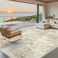 Abstract Rug 8x10 Large Living Room Rugs Neutral Modern Washable Area Rugs by Soalmost