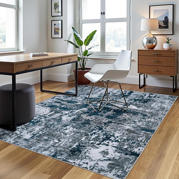 4x6 Area Rugs for Living Room Rug Washable: Abstract Rug for Dining Room - Image 3