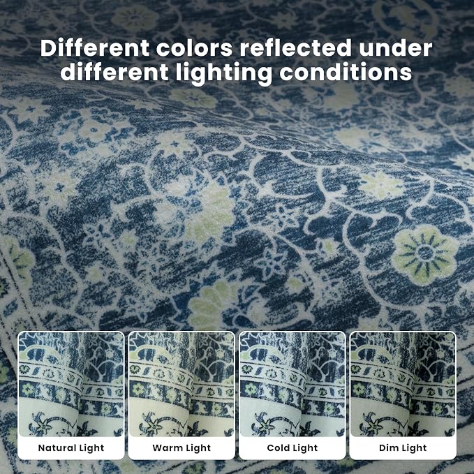 Washable Rugs 8x10 Area Rugs for Living Room, Dining Room- Soft Low Pile Stain - Image 8